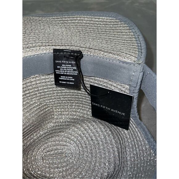 NEW! Women’s Saks Fifth Ave Silver Coastal Beach Summer Bucket Hat - Picture 4 of 9